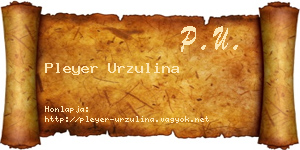 Pleyer Urzulina névjegykártya